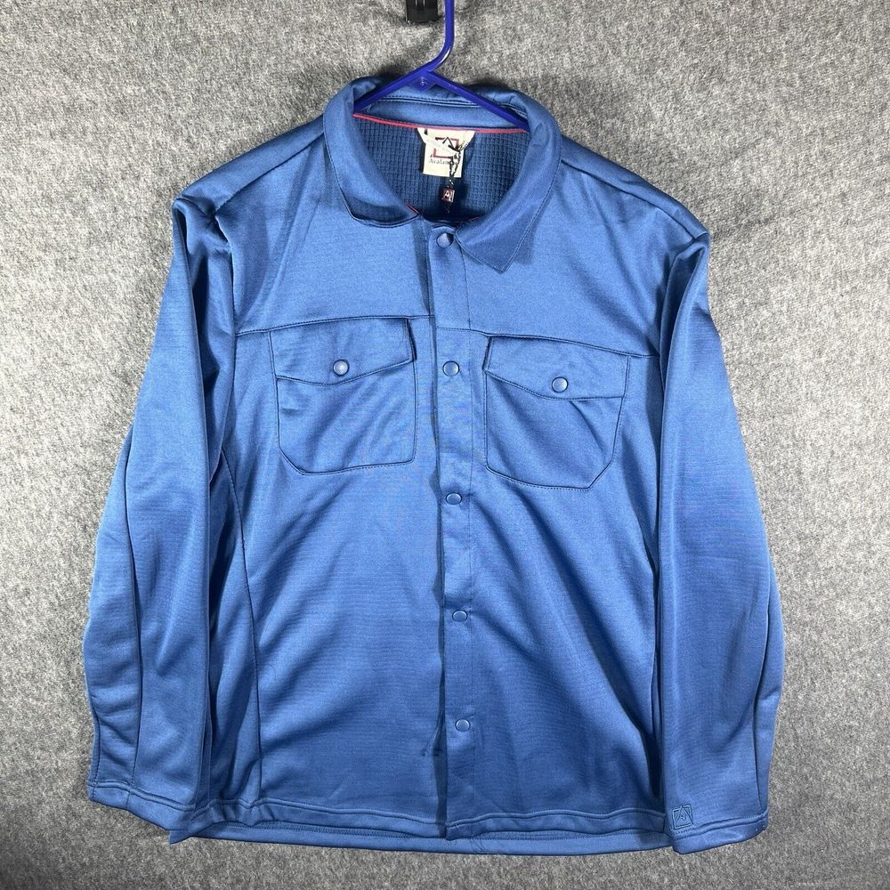 Avalanche Jacket Mens Size XL  Heavy Outdoor  Fleece Lined Full Button Up Blue‎